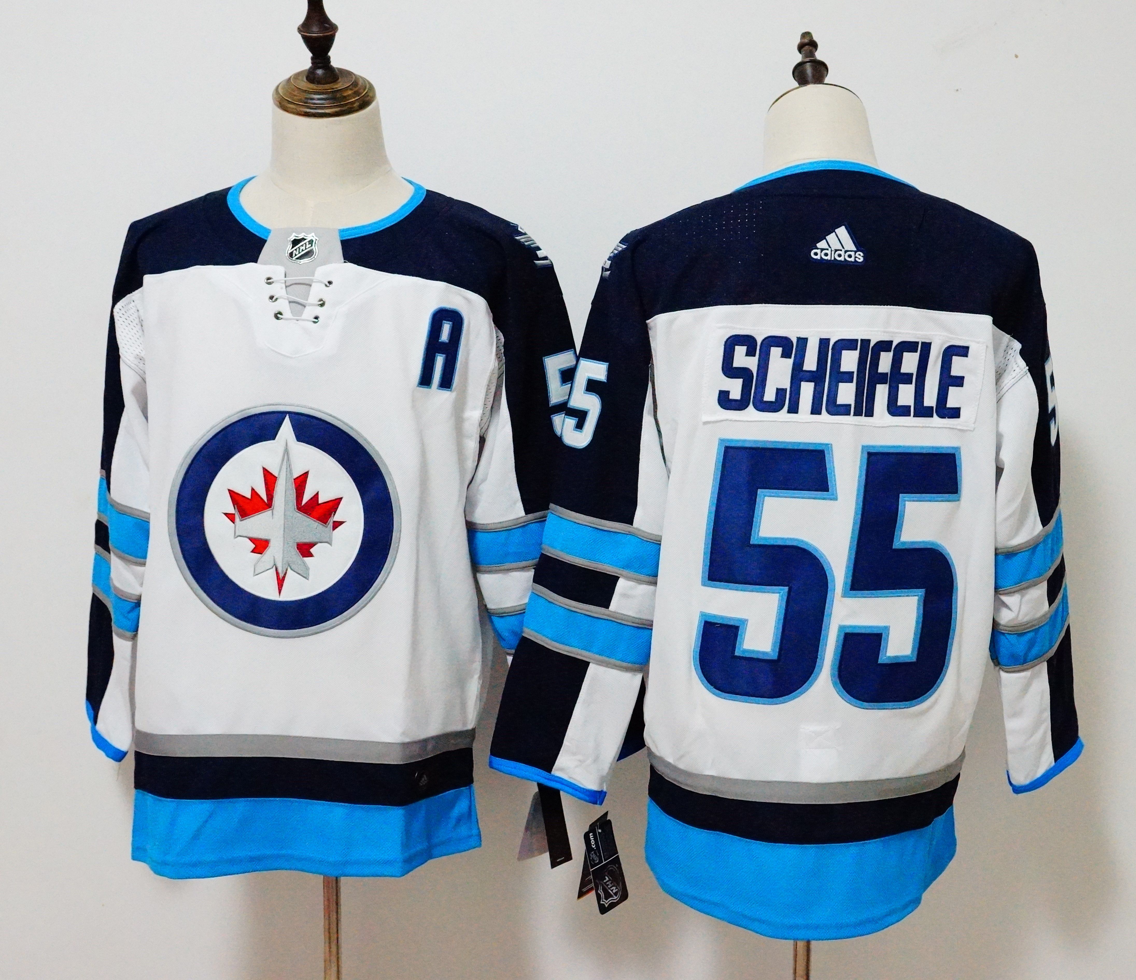 Men Winnipeg Jets 55 Scheifele White Hockey Stitched Adidas NHL Jerseys
